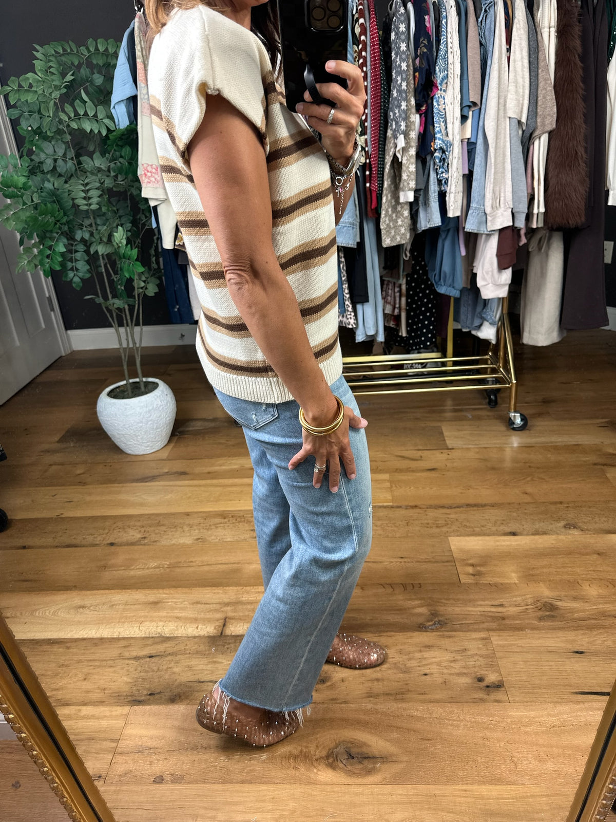 It Girl Energy Knit Top-Short Sleeves-Very J-Anna Kaytes Boutique, Women's Fashion Boutique in Grinnell, Iowa