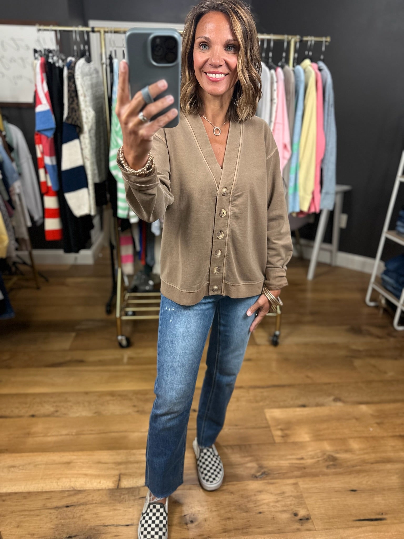 A Great Point Button Cardigan-Sweaters-JOA-Anna Kaytes Boutique, Women's Fashion Boutique in Grinnell, Iowa