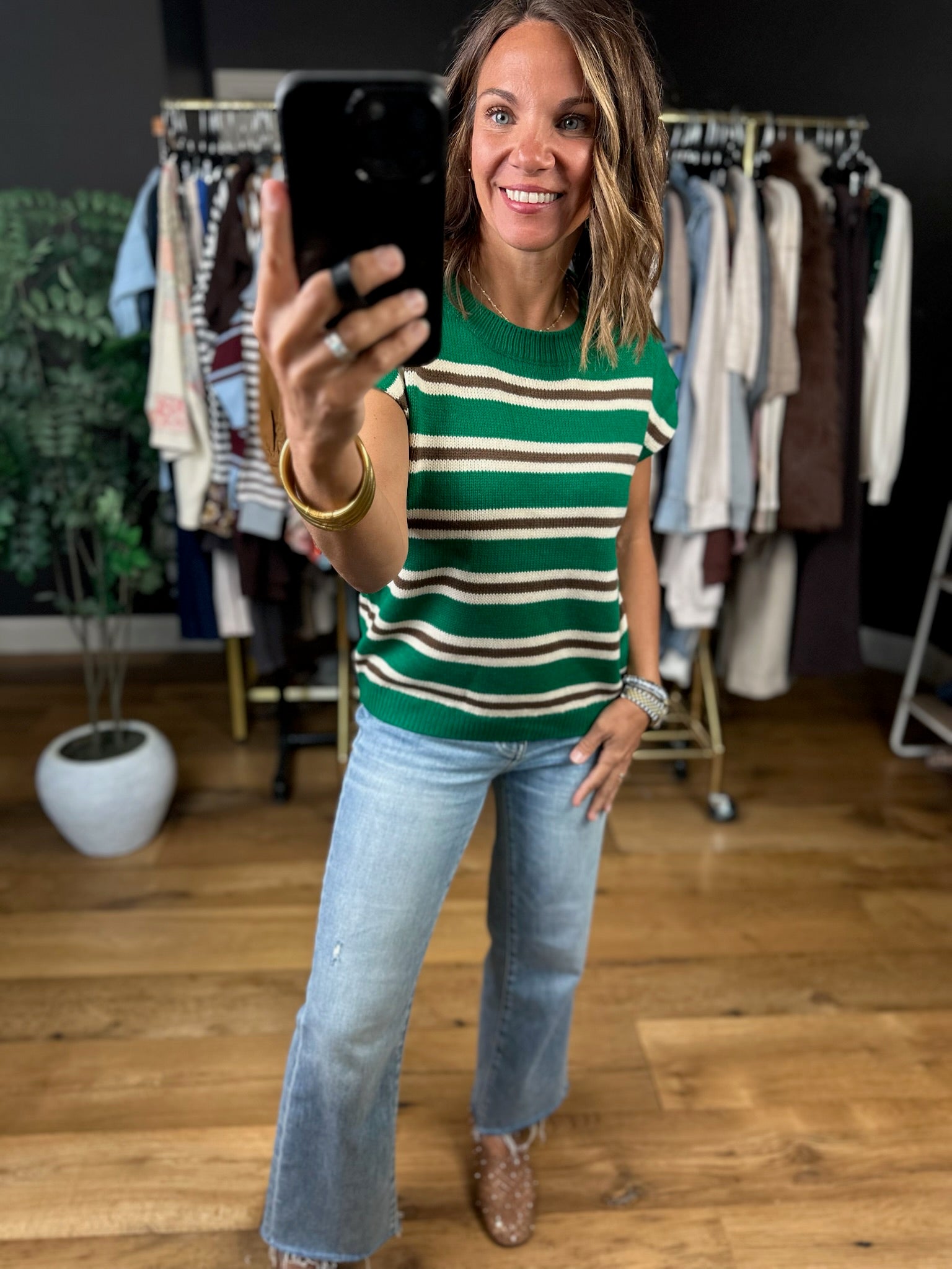 It Girl Energy Knit Top-Short Sleeves-Very J-Anna Kaytes Boutique, Women's Fashion Boutique in Grinnell, Iowa
