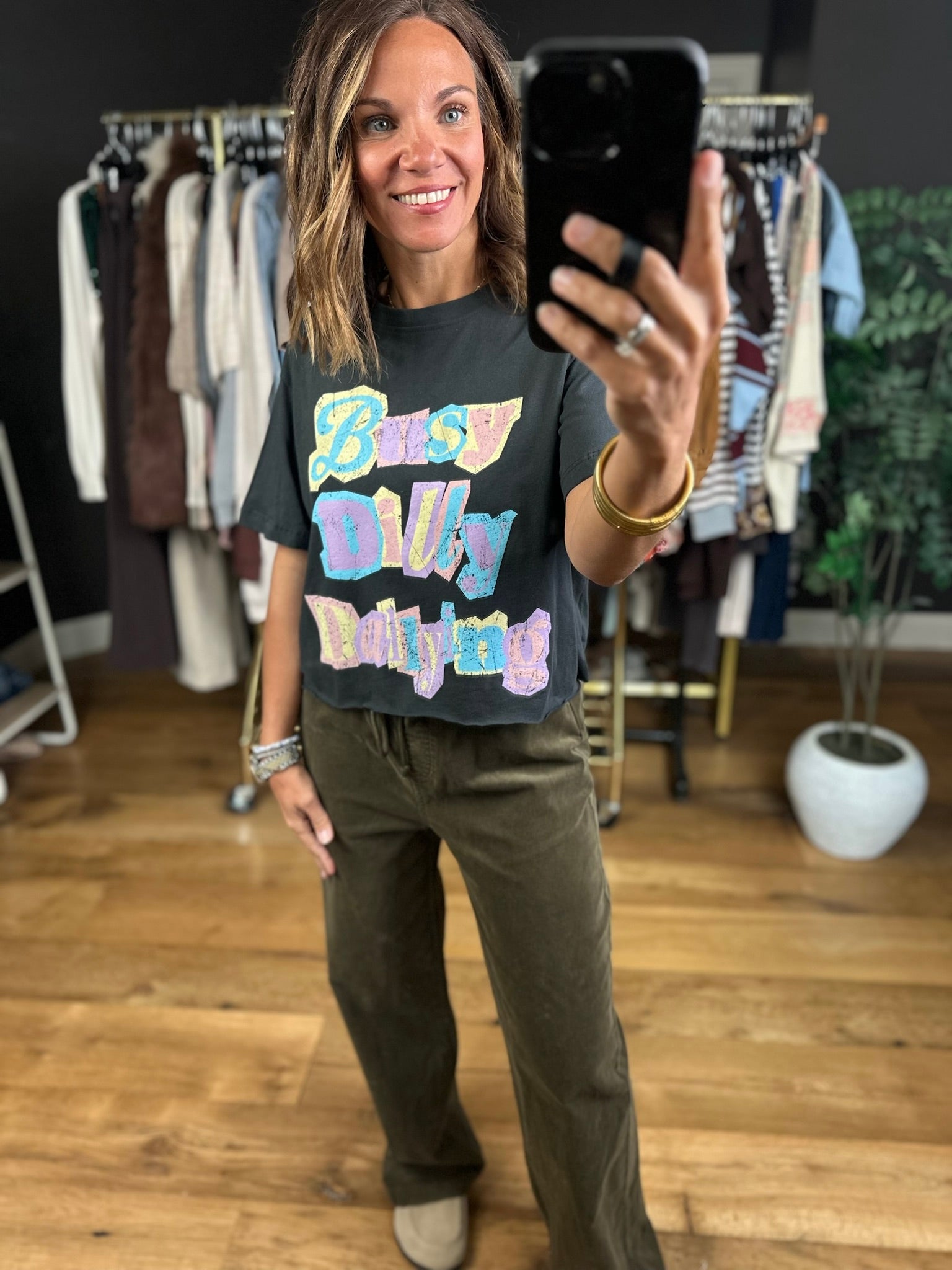 Busy Dilly Dallying Graphic Tee-Short Sleeves-Zutter-Anna Kaytes Boutique, Women's Fashion Boutique in Grinnell, Iowa