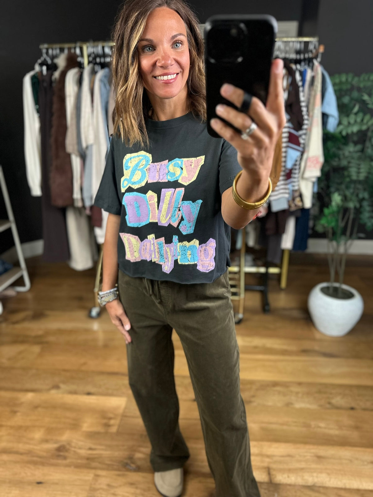 Busy Dilly Dallying Graphic Tee-Short Sleeves-Zutter-Anna Kaytes Boutique, Women's Fashion Boutique in Grinnell, Iowa