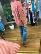 Highly Qualified Striped Button-Down Top-Short Sleeves-Vine & Love-Anna Kaytes Boutique, Women's Fashion Boutique in Grinnell, Iowa