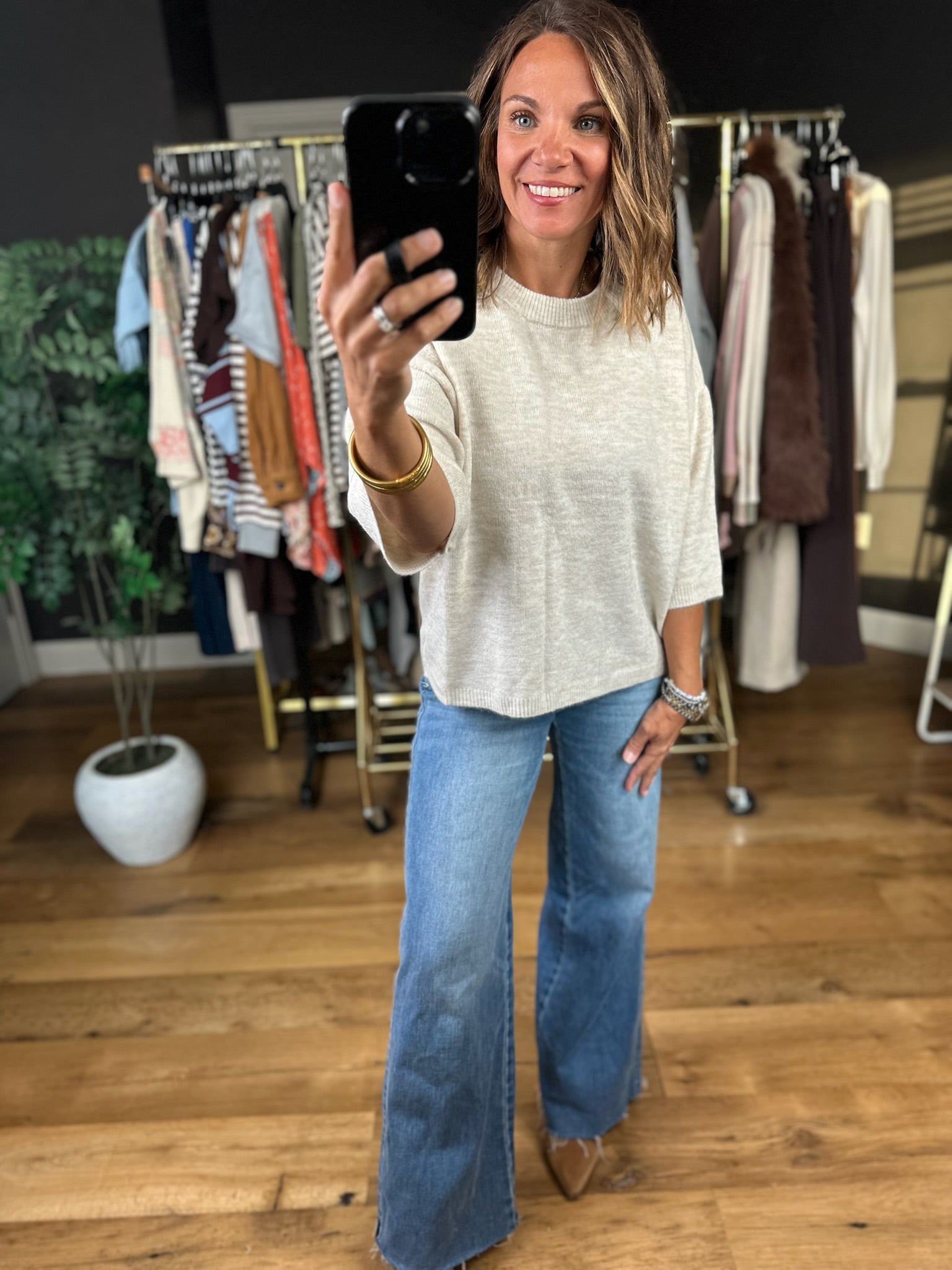 This Time Boxy Knit Sweater-Sweaters-Blu Pepper-Anna Kaytes Boutique, Women's Fashion Boutique in Grinnell, Iowa