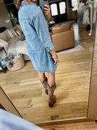 Wide Open Spaces Denim Pocket Dress-Wishlist-Anna Kaytes Boutique, Women's Fashion Boutique in Grinnell, Iowa