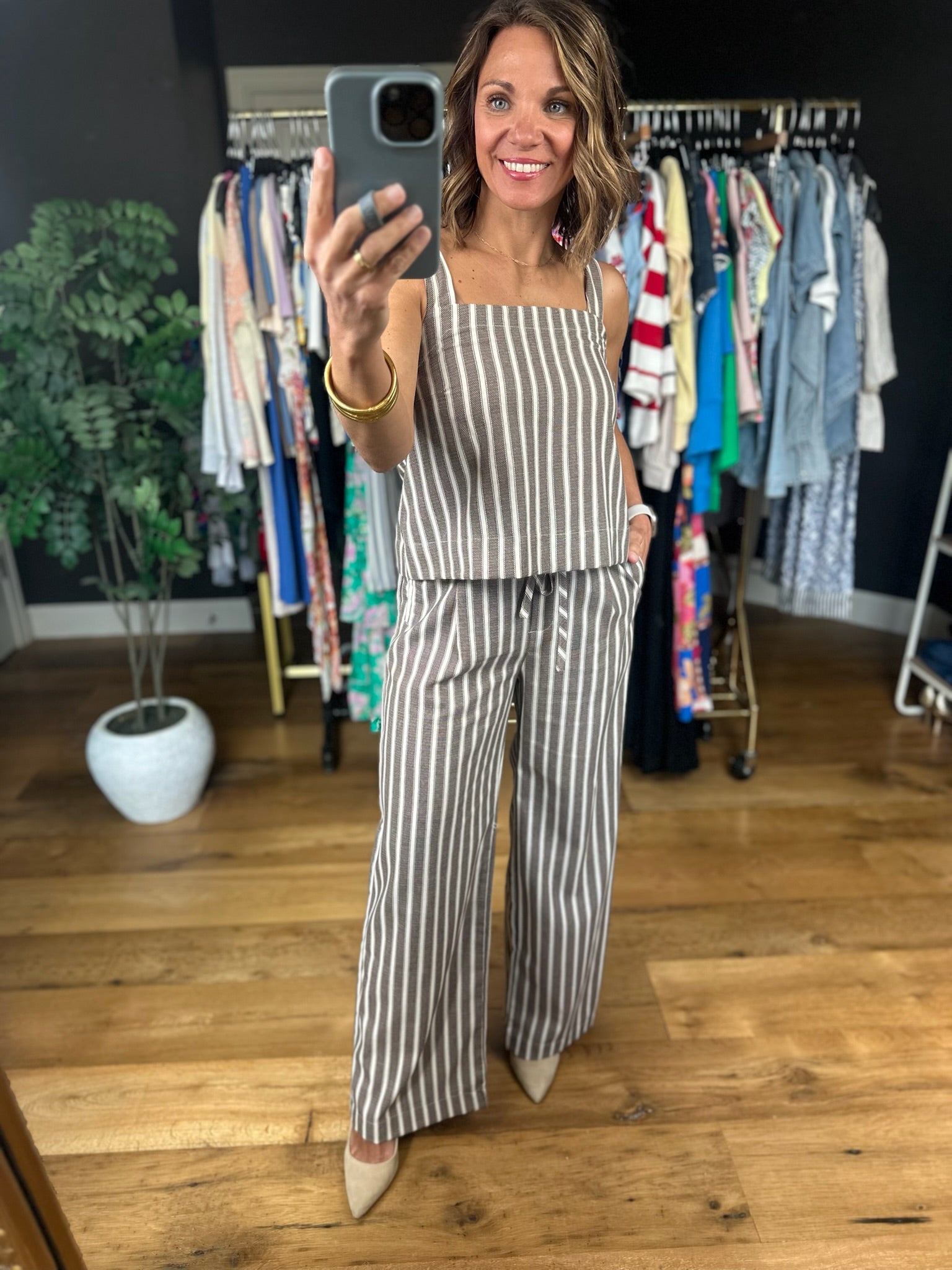 Place For Me Striped Linen Set-Sleeveless-Blu Pepper-Anna Kaytes Boutique, Women's Fashion Boutique in Grinnell, Iowa