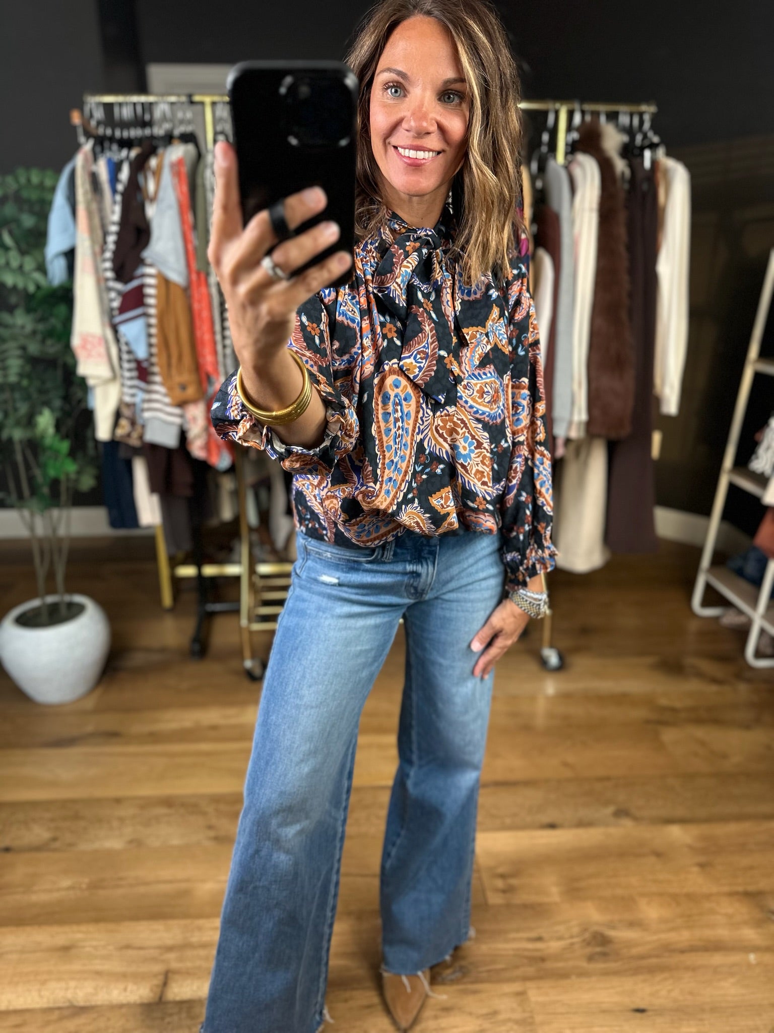 At The End Of The Day Paisley Top-Long Sleeves-Umgee-Anna Kaytes Boutique, Women's Fashion Boutique in Grinnell, Iowa