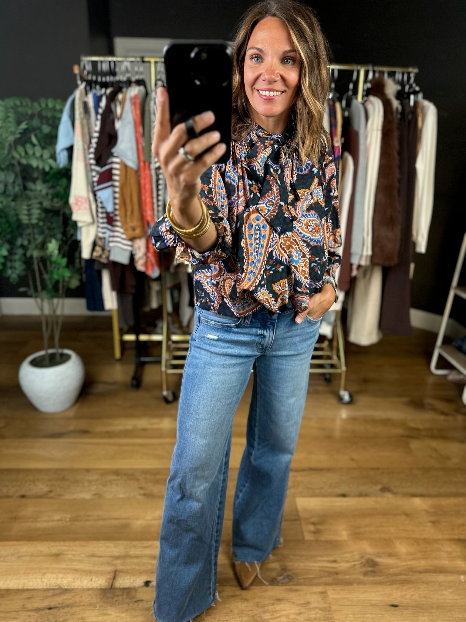 At The End Of The Day Paisley Top-Long Sleeves-Umgee-Anna Kaytes Boutique, Women's Fashion Boutique in Grinnell, Iowa