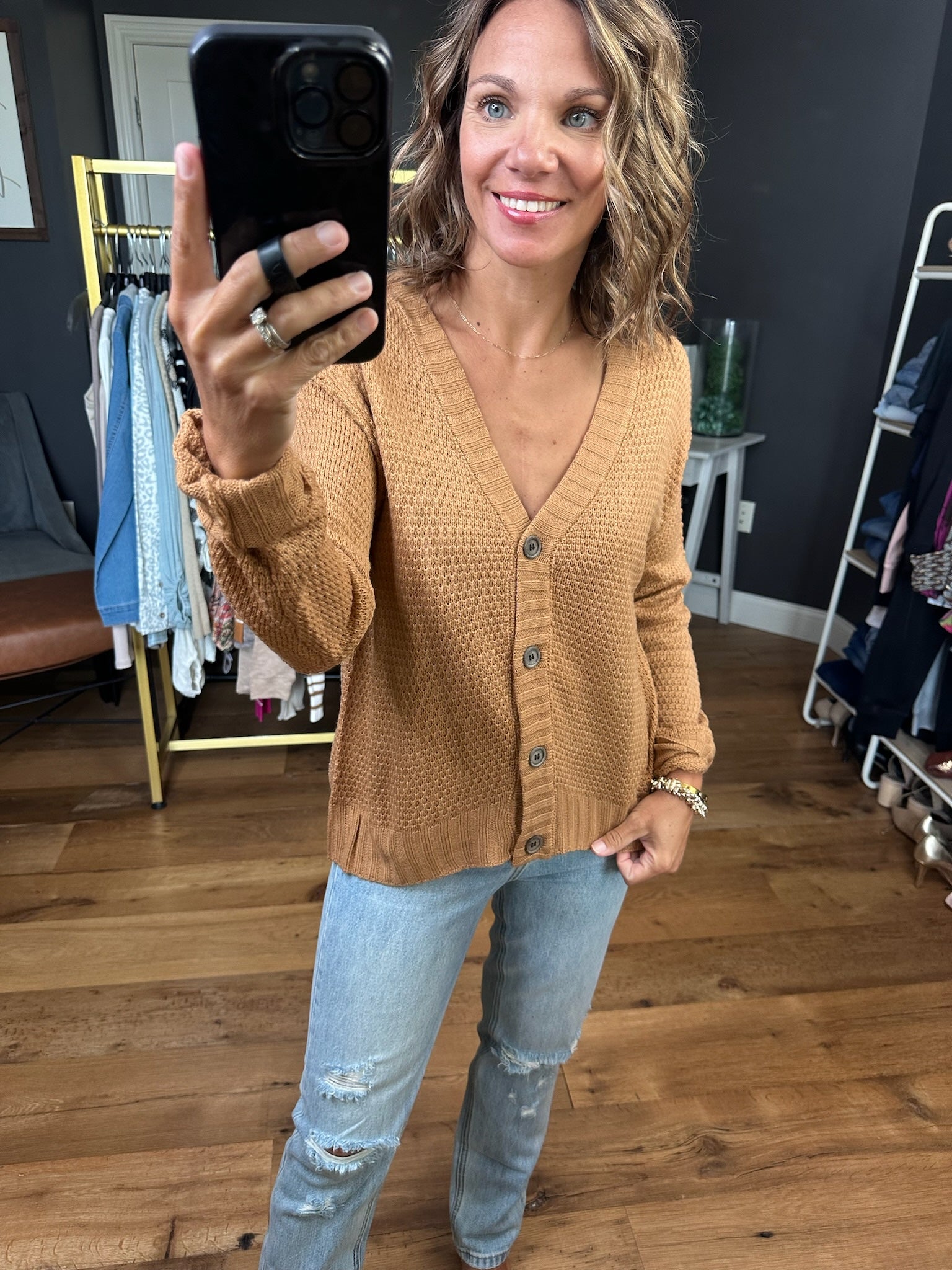 Deserve It All Textured Cardigan - Golden Camel-Staccato-Anna Kaytes Boutique, Women's Fashion Boutique in Grinnell, Iowa