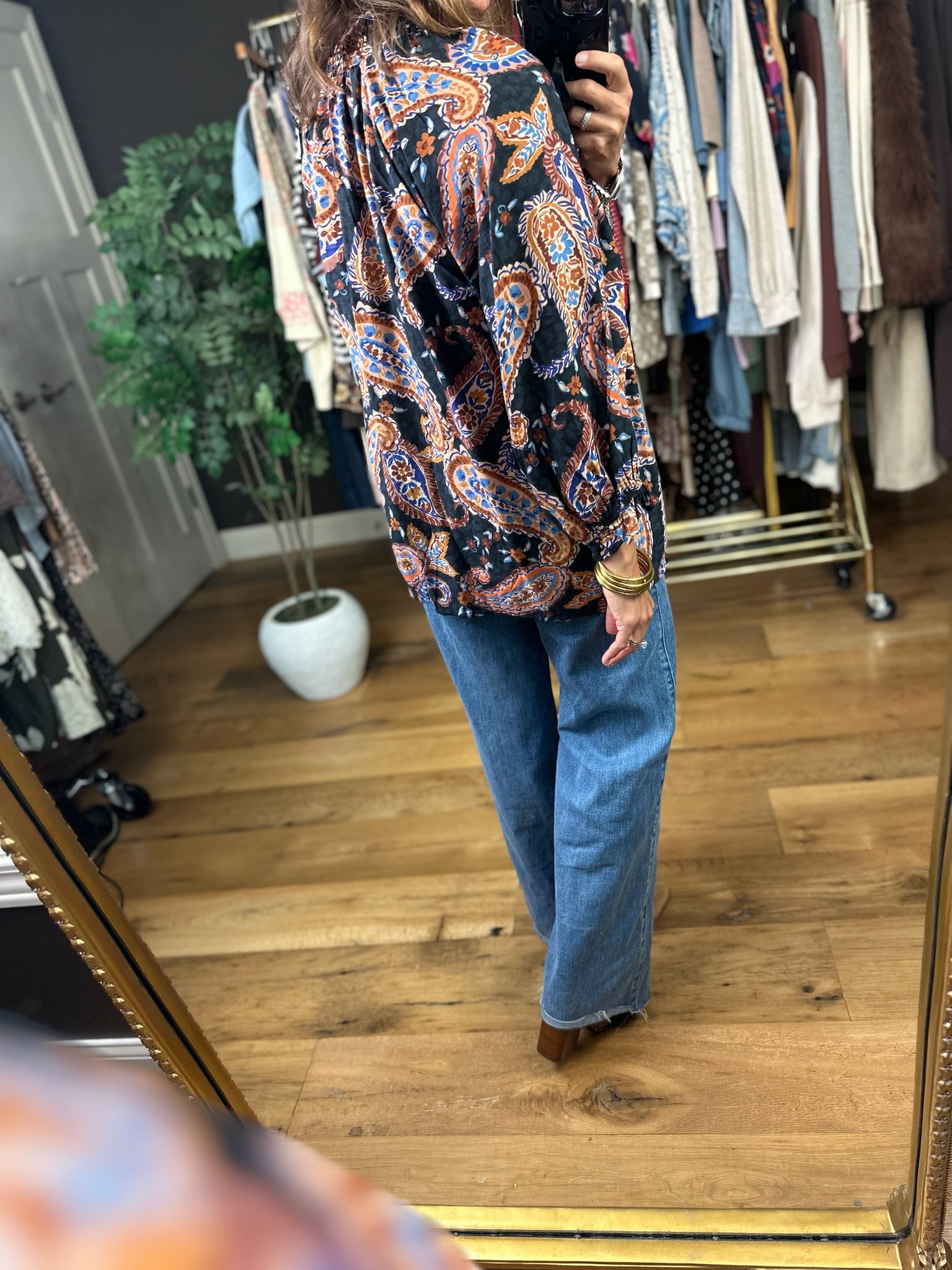 At The End Of The Day Paisley Top-Long Sleeves-Umgee-Anna Kaytes Boutique, Women's Fashion Boutique in Grinnell, Iowa
