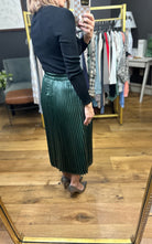 Night Moves Metallic Pleated Midi Skirt - Multiple Options-Skies Are Blue-Anna Kaytes Boutique, Women's Fashion Boutique in Grinnell, Iowa