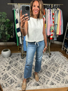 Into The Sun Tie-Front Linen Top-Sleeveless-Wishlist-Anna Kaytes Boutique, Women's Fashion Boutique in Grinnell, Iowa