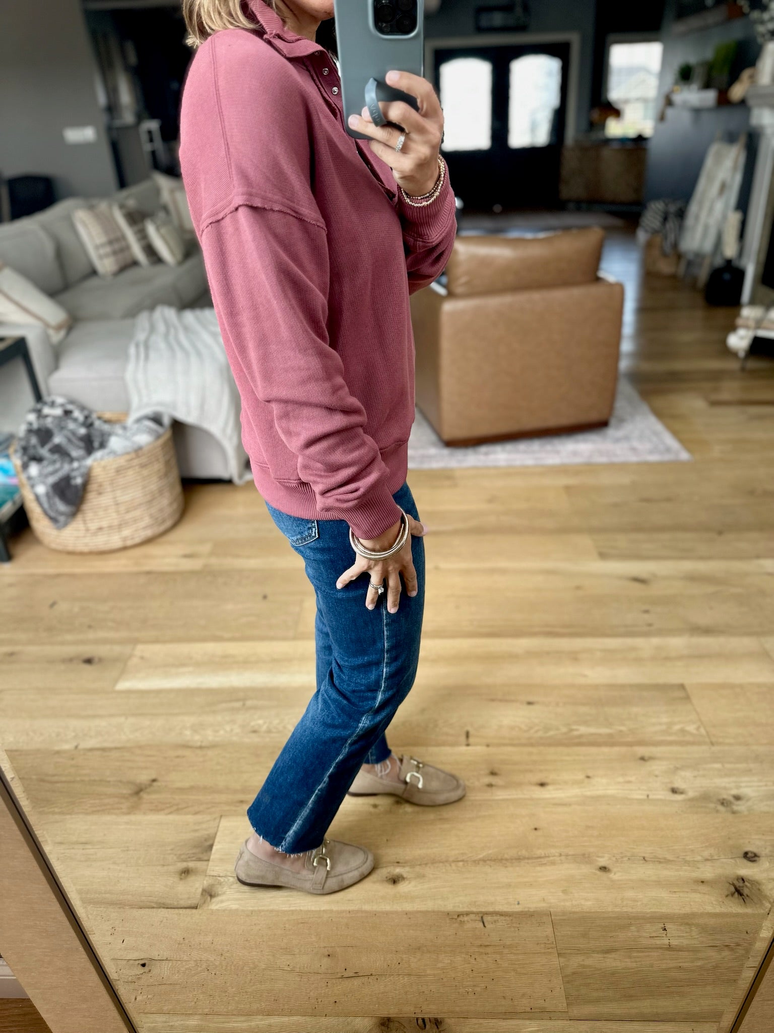 The Right Place Snap-Detail Pullover-Staccato-Anna Kaytes Boutique, Women's Fashion Boutique in Grinnell, Iowa