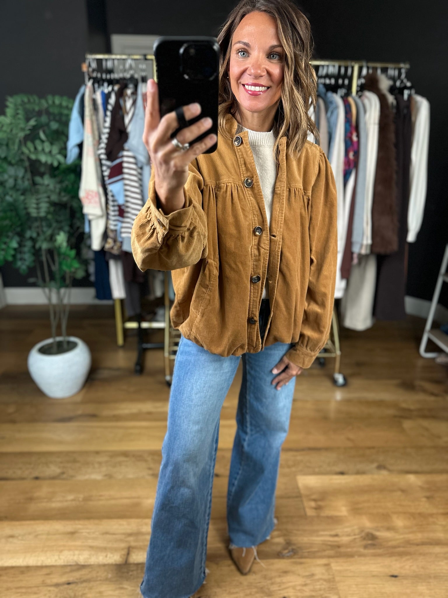 Hear My Fall Corded Jacket-Jackets-Umgee-Anna Kaytes Boutique, Women's Fashion Boutique in Grinnell, Iowa