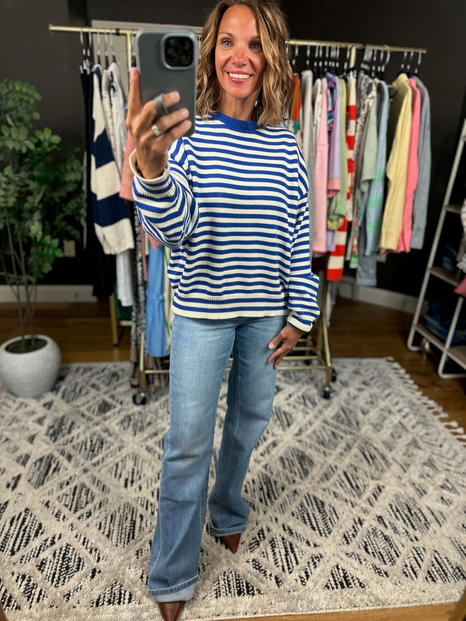 Chasing Dreams Striped Knit Sweater-Sweaters-Wishlist-Anna Kaytes Boutique, Women's Fashion Boutique in Grinnell, Iowa