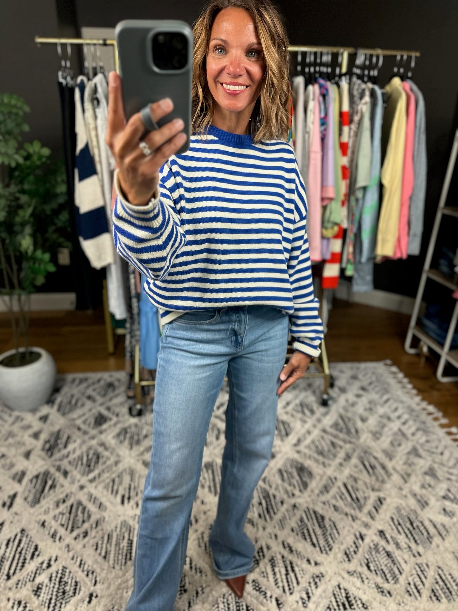 Chasing Dreams Striped Knit Sweater-Sweaters-Wishlist-Anna Kaytes Boutique, Women's Fashion Boutique in Grinnell, Iowa