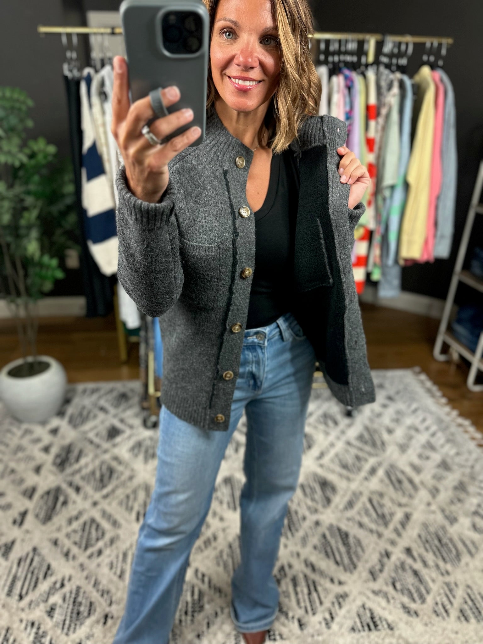 Making Time Button Cardigan-Sweaters-Staccato-Anna Kaytes Boutique, Women's Fashion Boutique in Grinnell, Iowa