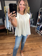 You and Me Flowy Linen Top - 	Off White-Short Sleeves-Entro-Anna Kaytes Boutique, Women's Fashion Boutique in Grinnell, Iowa