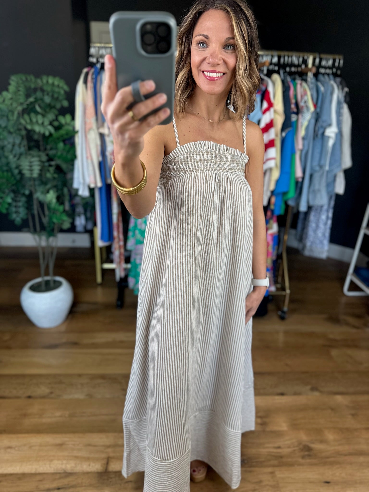 Where I'm From Smocked Pocket Dress-Dresses-Blu Pepper-Anna Kaytes Boutique, Women's Fashion Boutique in Grinnell, Iowa