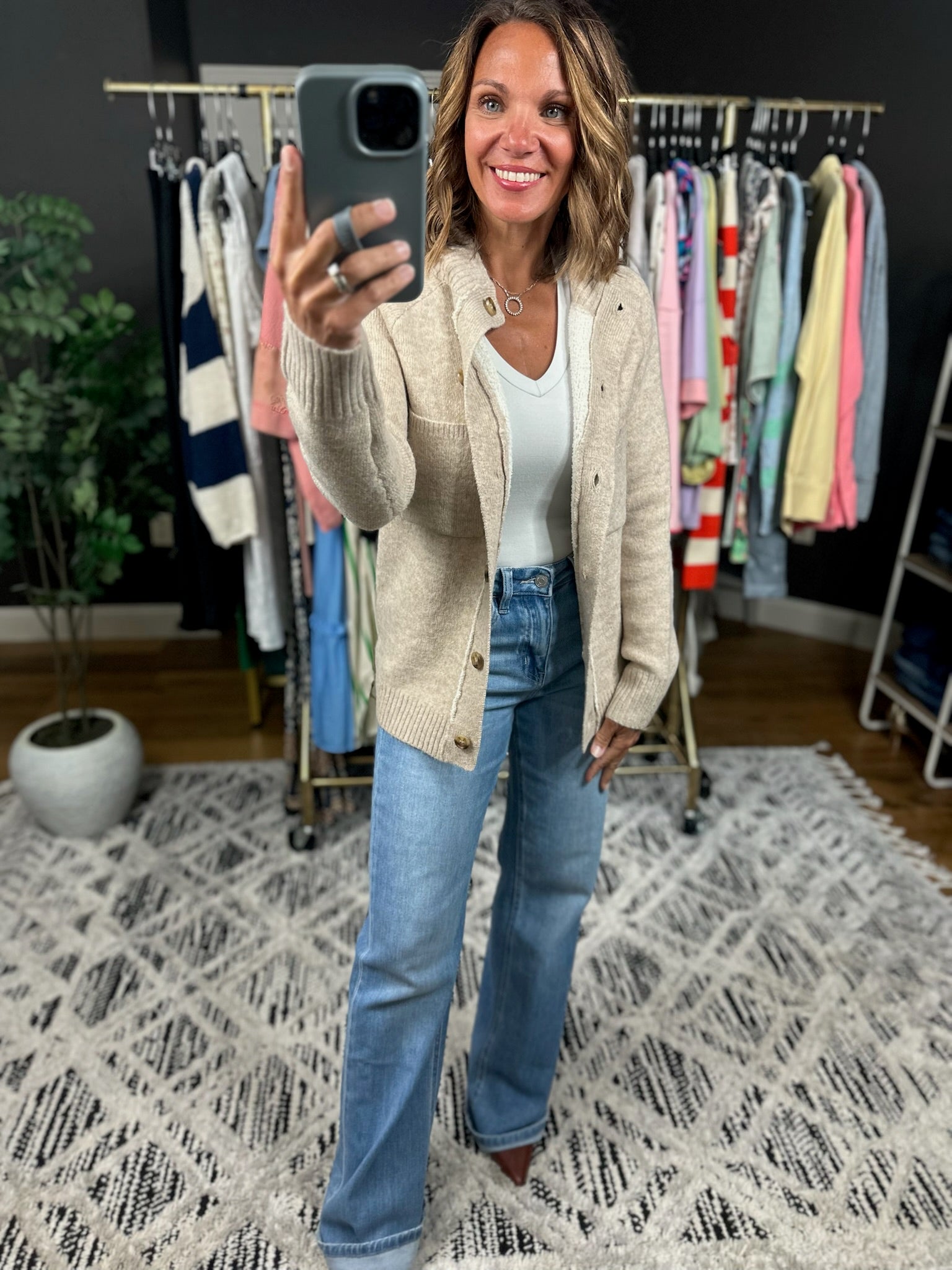 Making Time Button Cardigan-Sweaters-Staccato-Anna Kaytes Boutique, Women's Fashion Boutique in Grinnell, Iowa