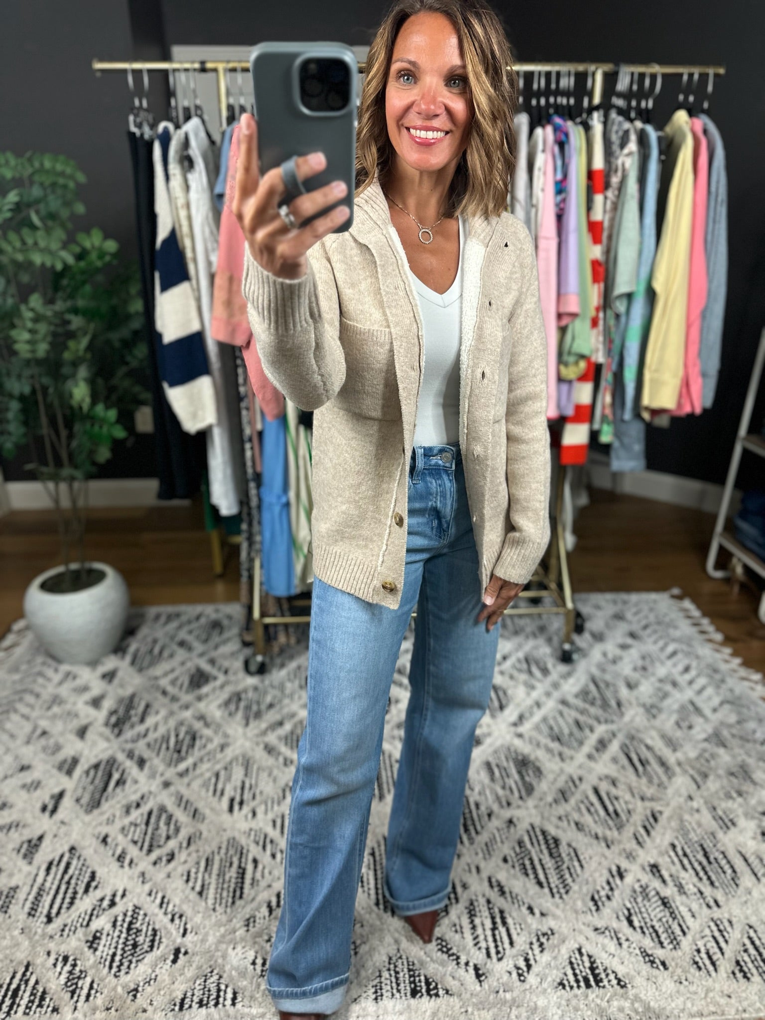 Making Time Button Cardigan-Sweaters-Staccato-Anna Kaytes Boutique, Women's Fashion Boutique in Grinnell, Iowa