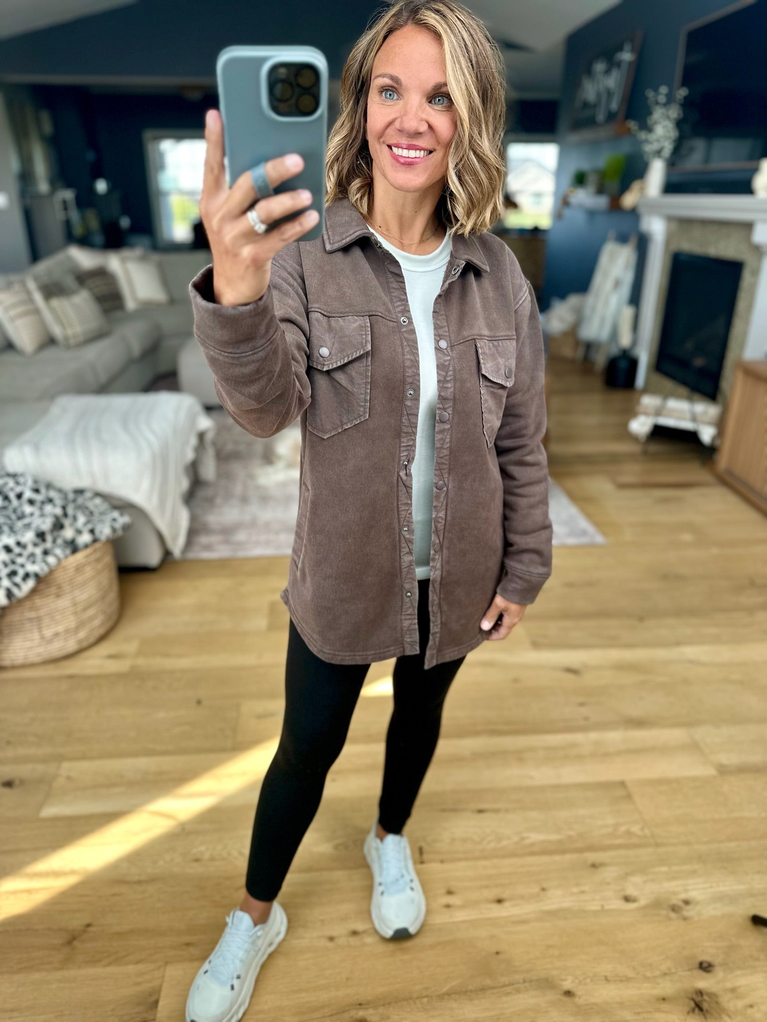 The Right Direction Pocket Shacket-Mono B-Anna Kaytes Boutique, Women's Fashion Boutique in Grinnell, Iowa