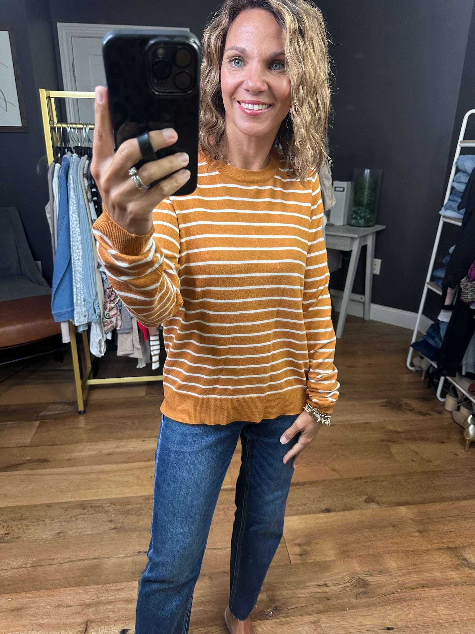 Latest News Striped Lightweight Crewneck Sweater - Multiple Options-Staccato-Anna Kaytes Boutique, Women's Fashion Boutique in Grinnell, Iowa