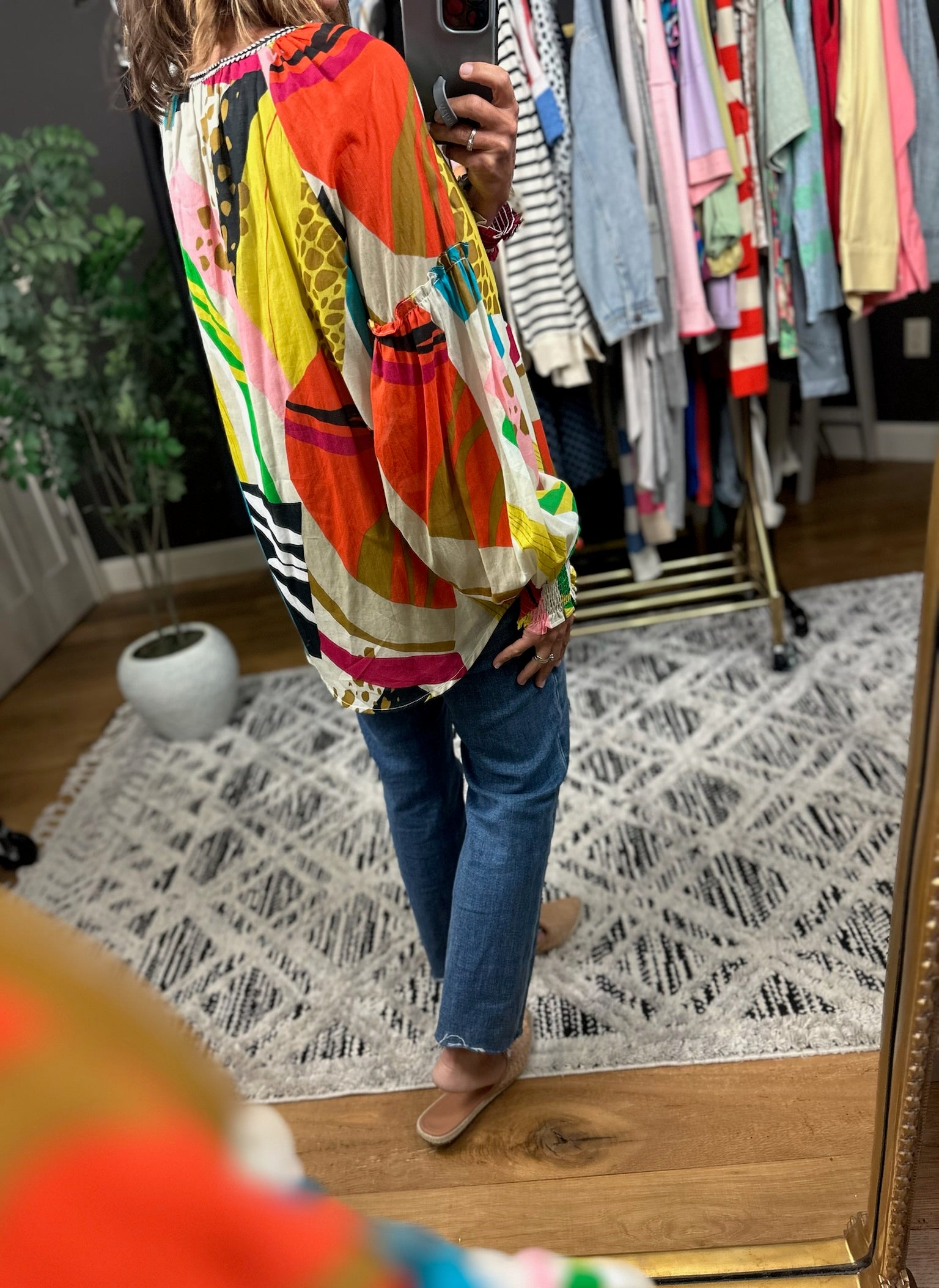 On The Edge Abstract Print Top-Long Sleeves-Fate-Anna Kaytes Boutique, Women's Fashion Boutique in Grinnell, Iowa