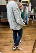 Every Moment Pocket Crewneck - Heather Grey-Easel-Anna Kaytes Boutique, Women's Fashion Boutique in Grinnell, Iowa