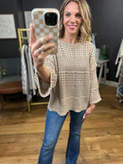 Coming Together Crochet Knit Sweater - Rose Gold-By Together-Anna Kaytes Boutique, Women's Fashion Boutique in Grinnell, Iowa