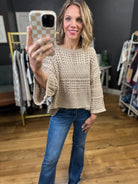 Coming Together Crochet Knit Sweater - Rose Gold-By Together-Anna Kaytes Boutique, Women's Fashion Boutique in Grinnell, Iowa