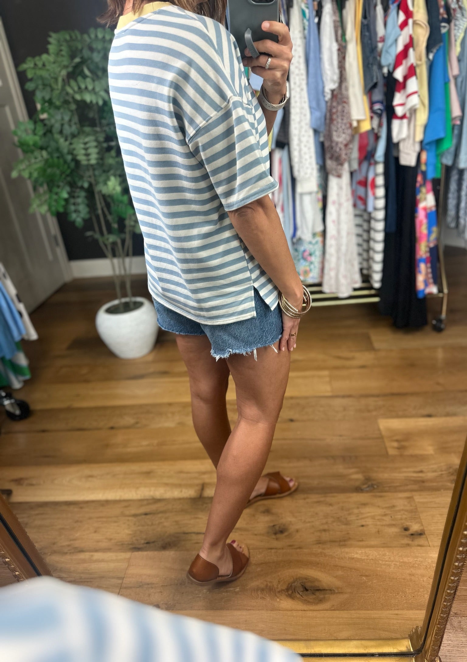 Making Room Striped Tee-Short Sleeves-Blu Pepper-Anna Kaytes Boutique, Women's Fashion Boutique in Grinnell, Iowa