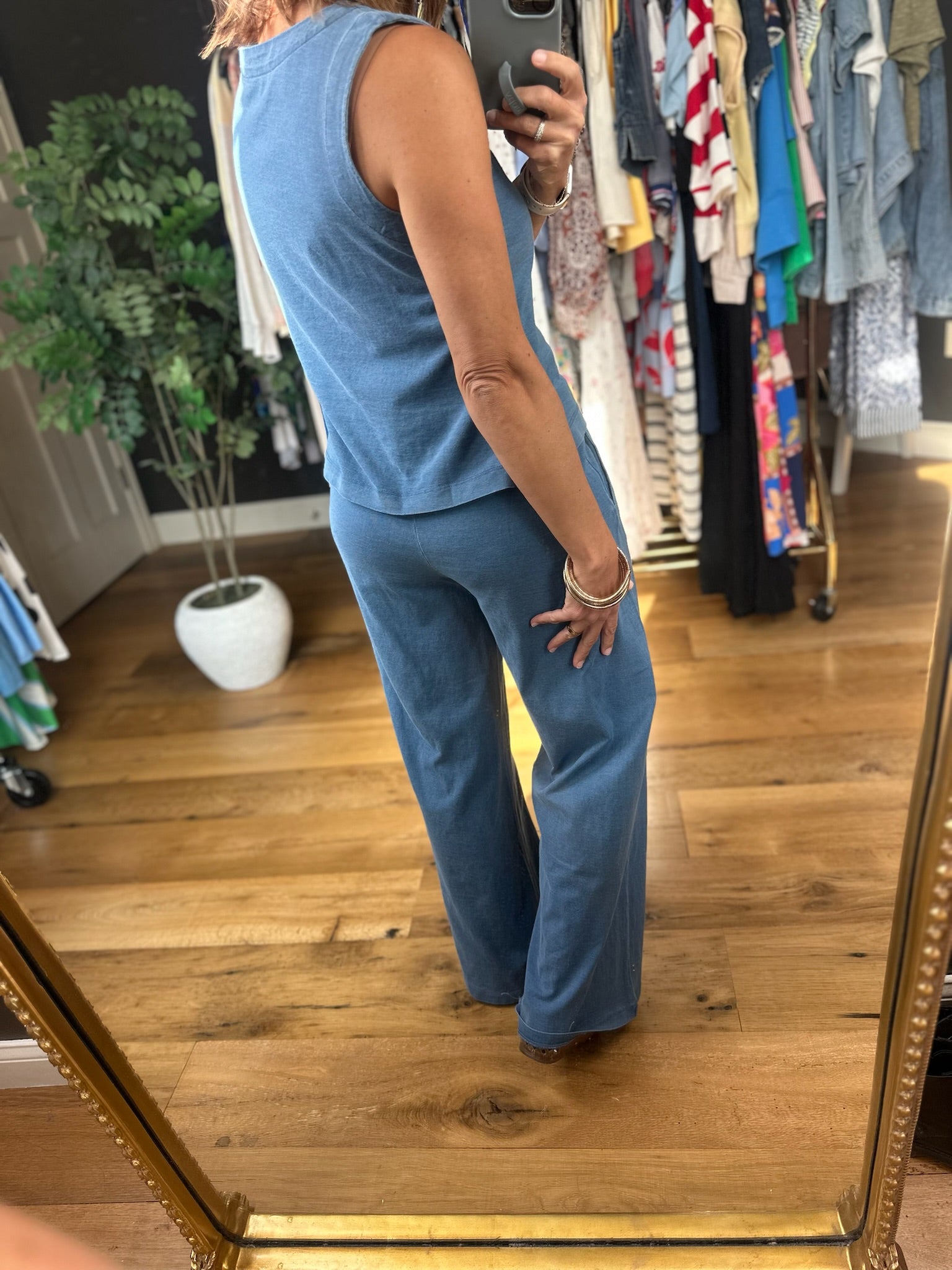 The Selena Button-Down Top + Pant Set-Sleeveless-Blu Pepper-Anna Kaytes Boutique, Women's Fashion Boutique in Grinnell, Iowa