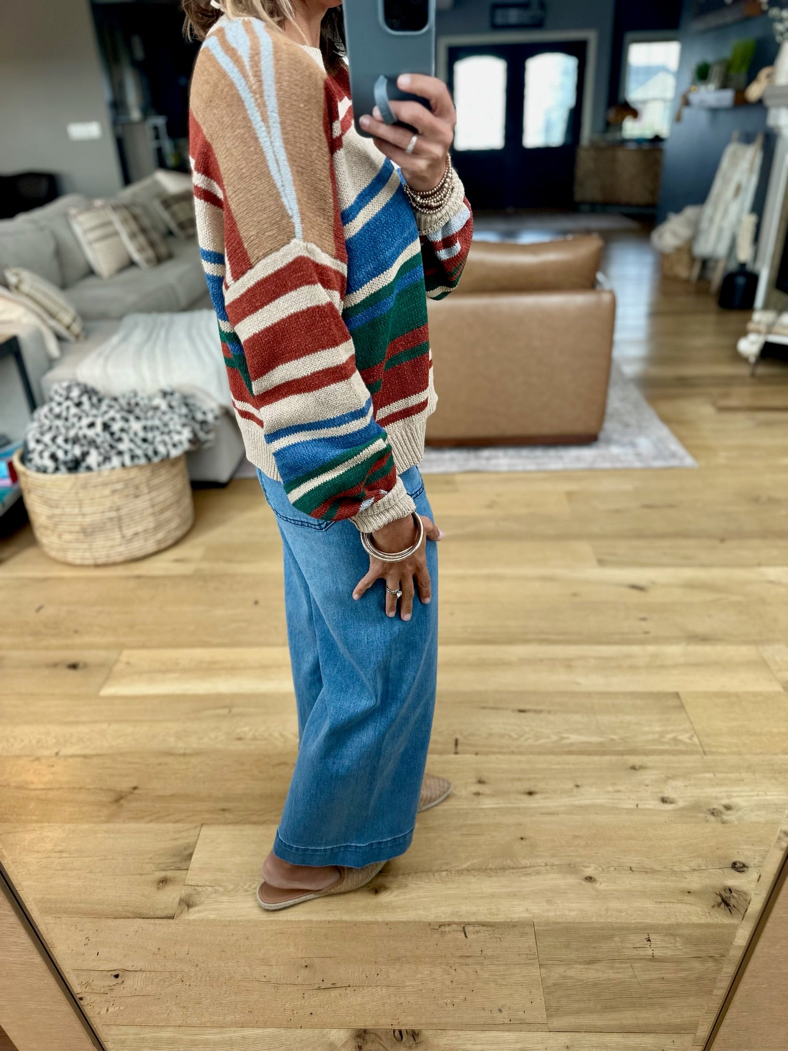 Colder Weather Striped Knit Top-Wishlist-Anna Kaytes Boutique, Women's Fashion Boutique in Grinnell, Iowa