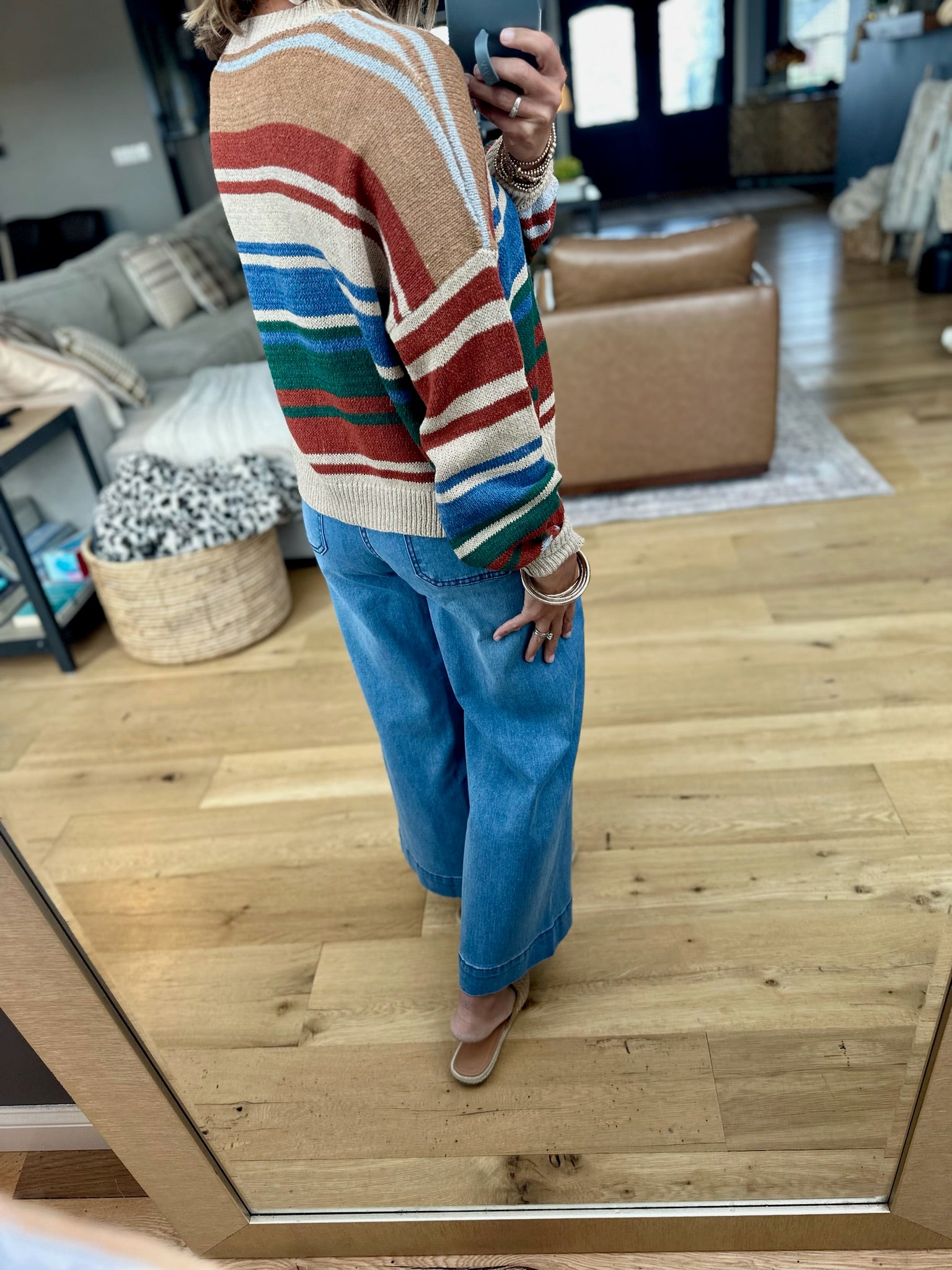 Colder Weather Striped Knit Top-Wishlist-Anna Kaytes Boutique, Women's Fashion Boutique in Grinnell, Iowa