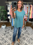 Halfway There Flutter Sleeve Top-Short Sleeves-Les Amis-Anna Kaytes Boutique, Women's Fashion Boutique in Grinnell, Iowa