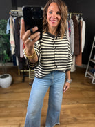 Sit With Me Striped Cardigan-Sweaters-By Together-Anna Kaytes Boutique, Women's Fashion Boutique in Grinnell, Iowa