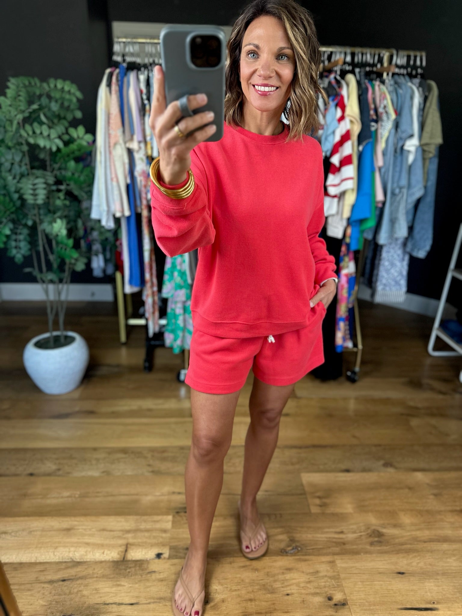 No Doubts Crew + Shorts Set-Sweaters-Wishlist-Anna Kaytes Boutique, Women's Fashion Boutique in Grinnell, Iowa