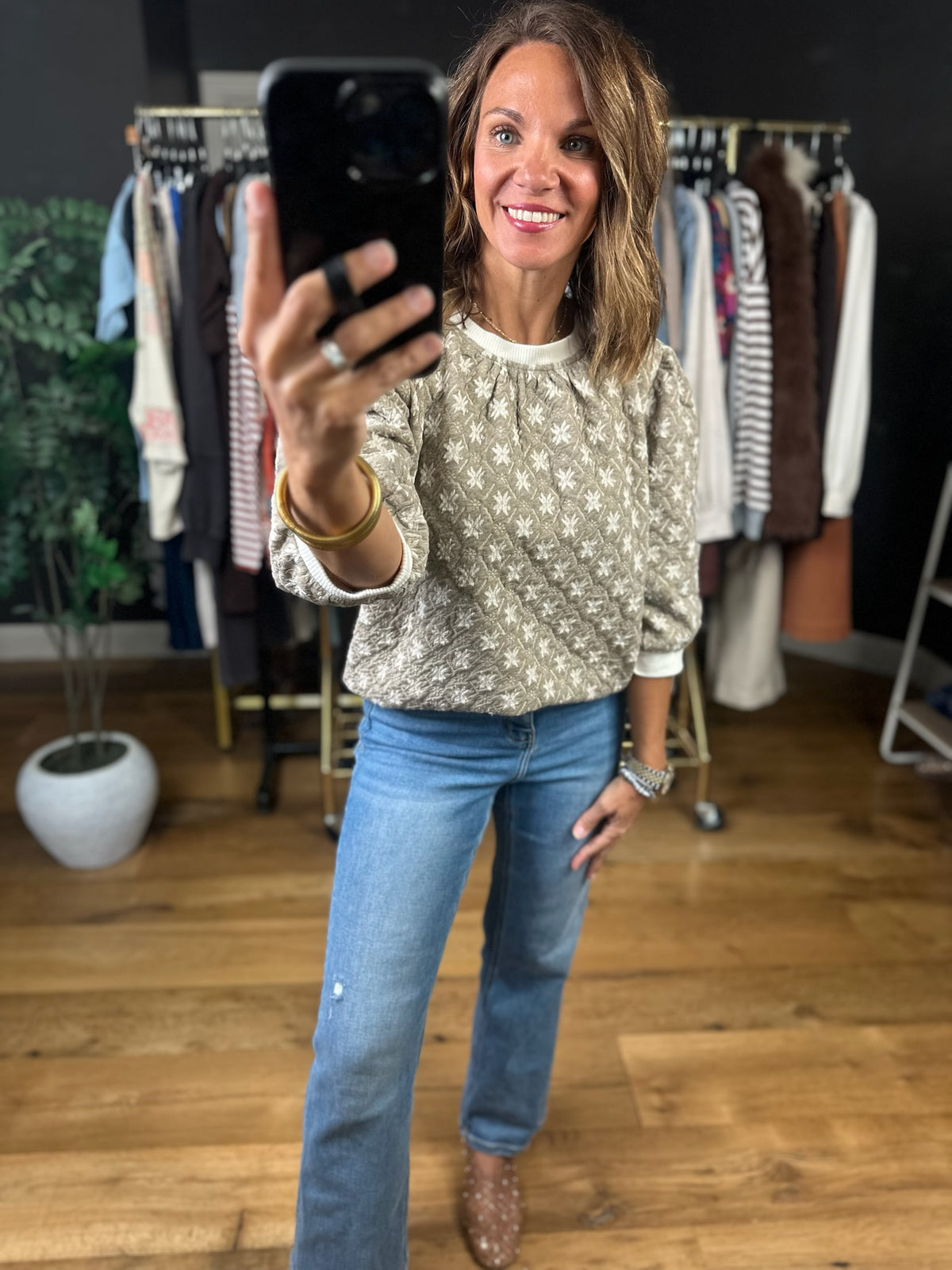 Following Love Quilted Top-Sweaters-Umgee-Anna Kaytes Boutique, Women's Fashion Boutique in Grinnell, Iowa