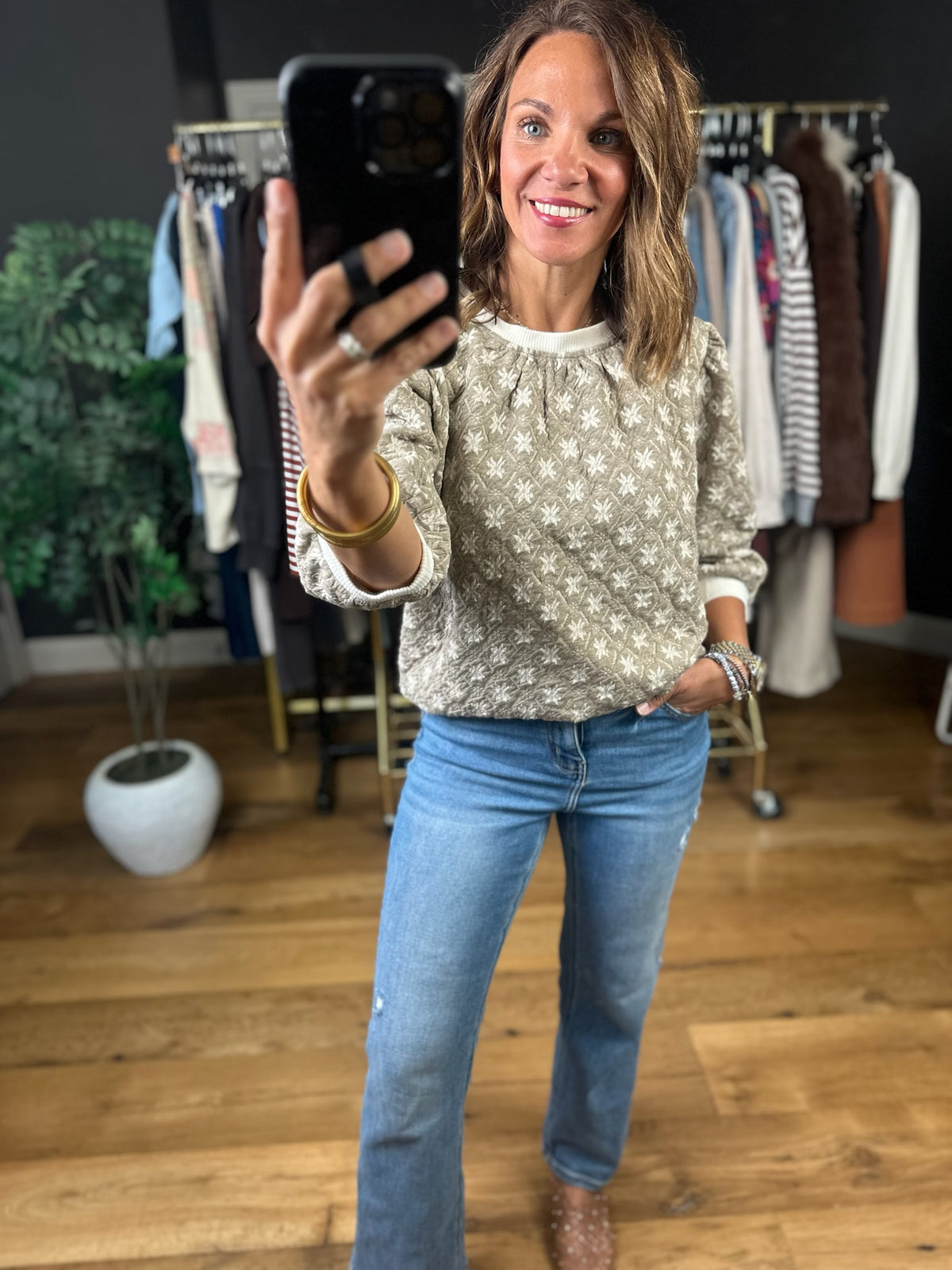Following Love Quilted Top-Sweaters-Umgee-Anna Kaytes Boutique, Women's Fashion Boutique in Grinnell, Iowa