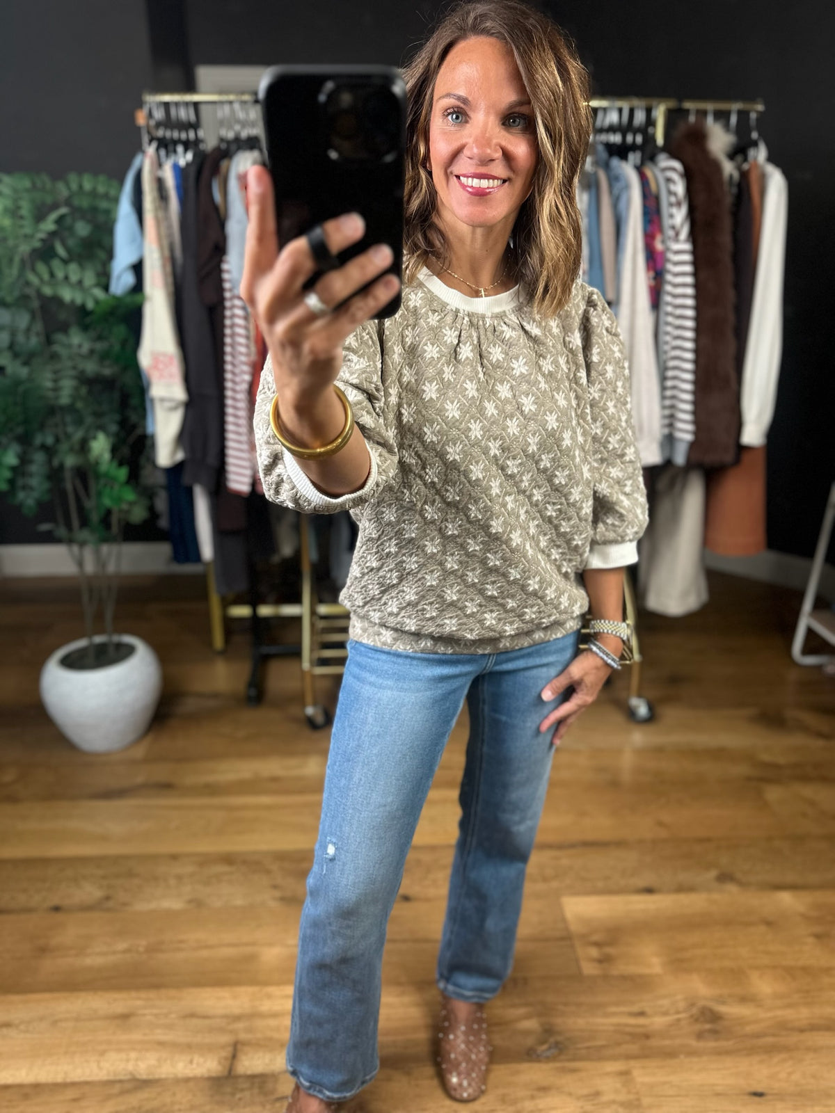 Following Love Quilted Top-Sweaters-Umgee-Anna Kaytes Boutique, Women's Fashion Boutique in Grinnell, Iowa