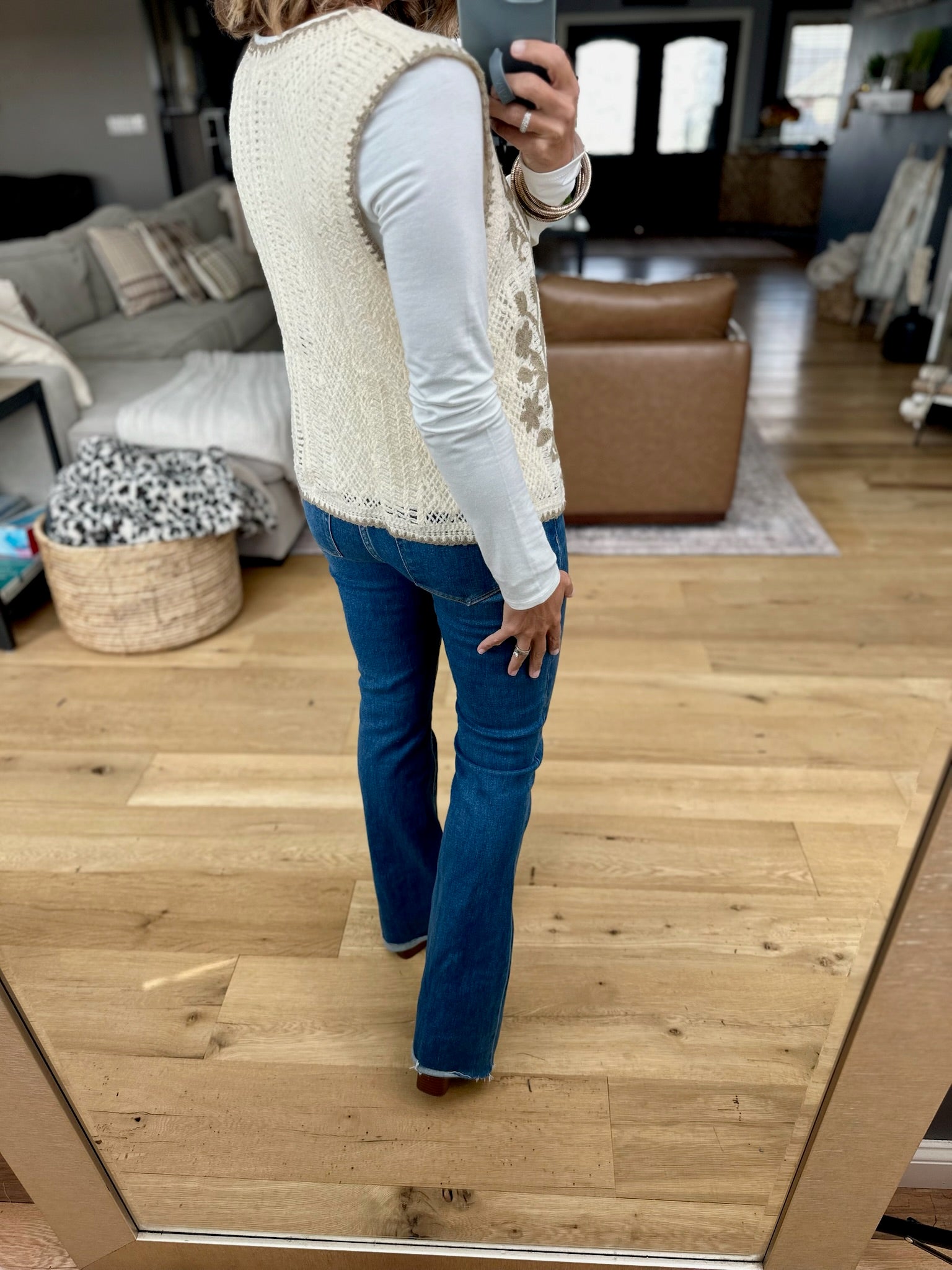 Hearth Glow Crochet Knit Vest-Anniewear-Anna Kaytes Boutique, Women's Fashion Boutique in Grinnell, Iowa