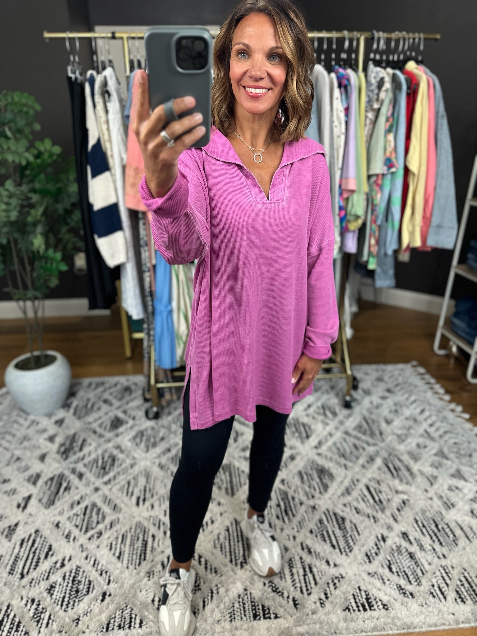 Come Along Ribbed Flowy Top-Long Sleeves-Mono B-Anna Kaytes Boutique, Women's Fashion Boutique in Grinnell, Iowa