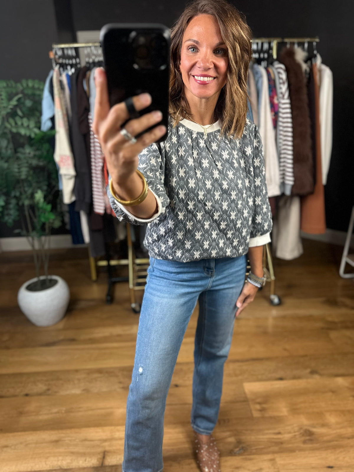 Following Love Quilted Top-Sweaters-Umgee-Anna Kaytes Boutique, Women's Fashion Boutique in Grinnell, Iowa