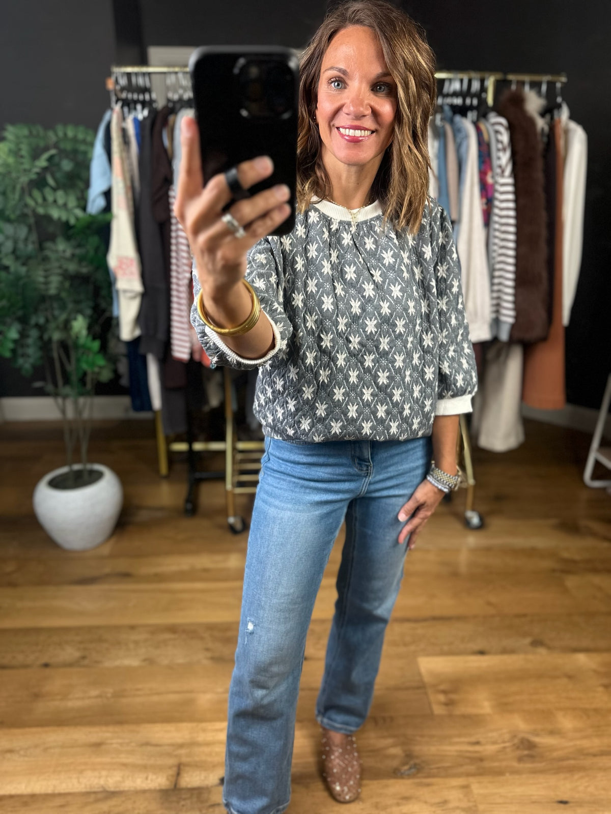 Following Love Quilted Top-Sweaters-Umgee-Anna Kaytes Boutique, Women's Fashion Boutique in Grinnell, Iowa