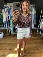 Served Its Purpose Polka-Dot Button-Down Top-Long Sleeves-Vine & Love-Anna Kaytes Boutique, Women's Fashion Boutique in Grinnell, Iowa