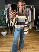 Same Roots Striped Lightweight Knit-Sweaters-Very J-Anna Kaytes Boutique, Women's Fashion Boutique in Grinnell, Iowa