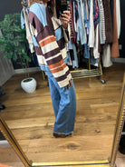 Same Roots Striped Lightweight Knit-Sweaters-Very J-Anna Kaytes Boutique, Women's Fashion Boutique in Grinnell, Iowa