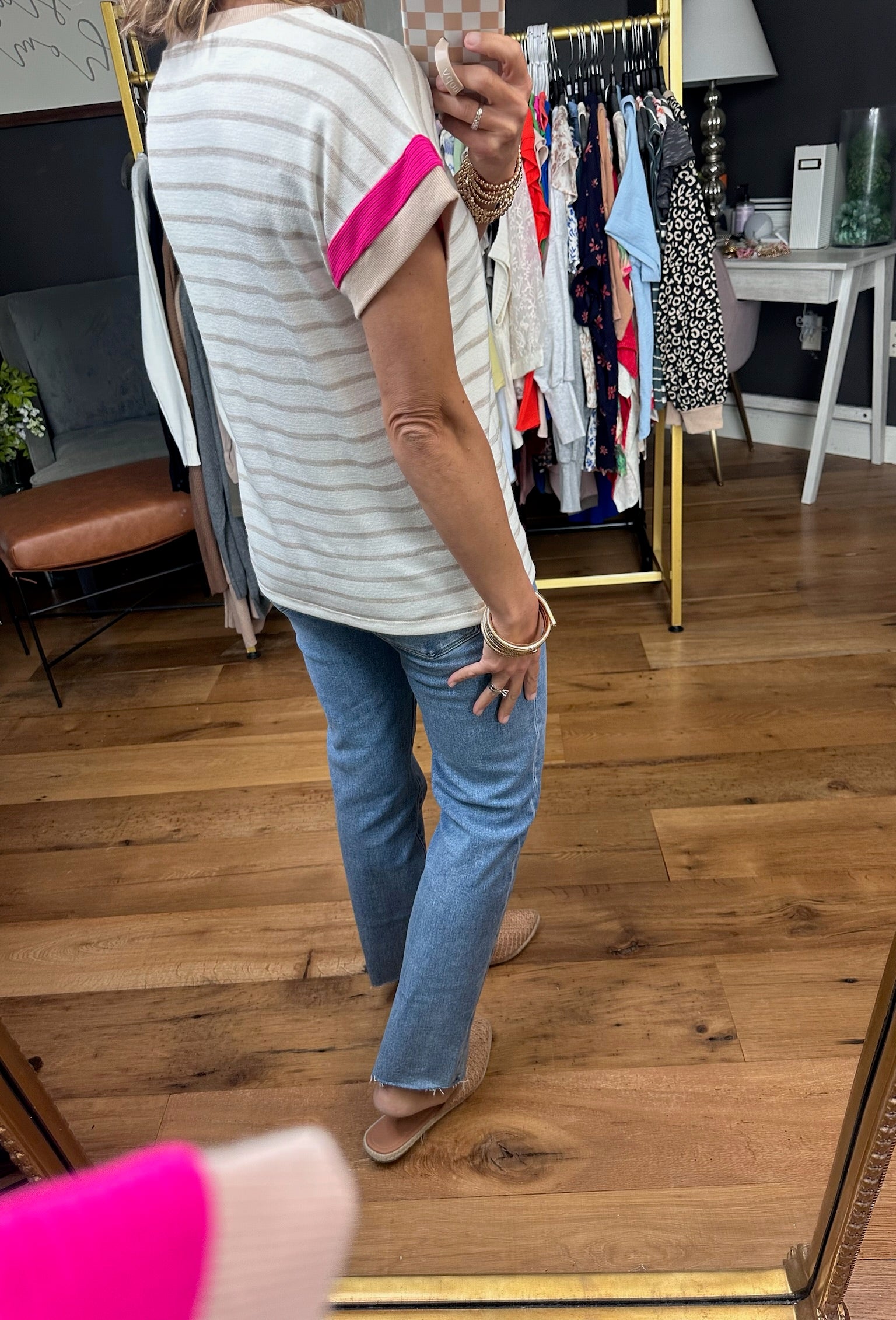 Finally Falling Striped Top - Ivory/Taupe-Staccato-Anna Kaytes Boutique, Women's Fashion Boutique in Grinnell, Iowa