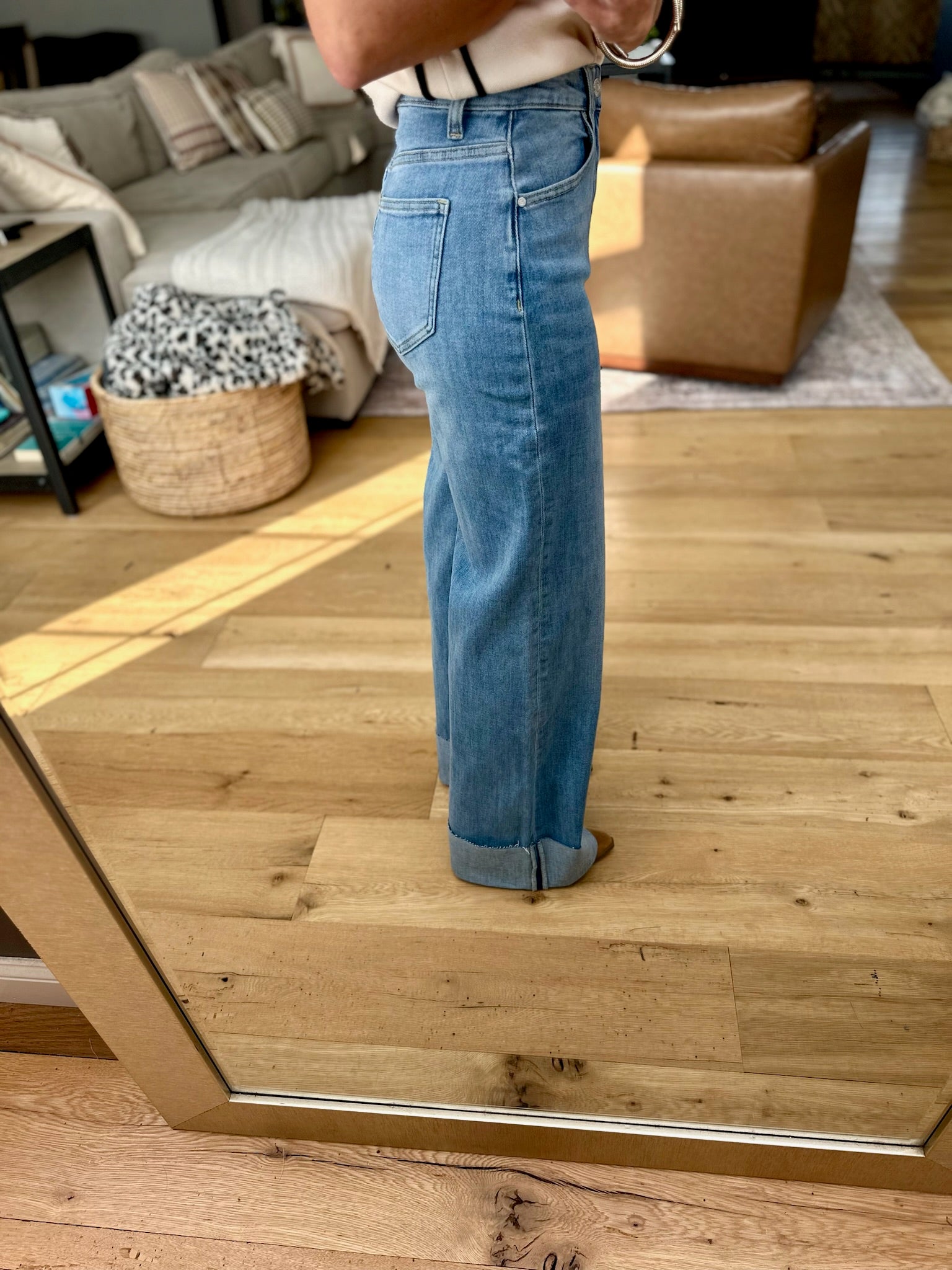 The Jenna High-Rise Straight Cuff Denim-Anniewear-Anna Kaytes Boutique, Women's Fashion Boutique in Grinnell, Iowa