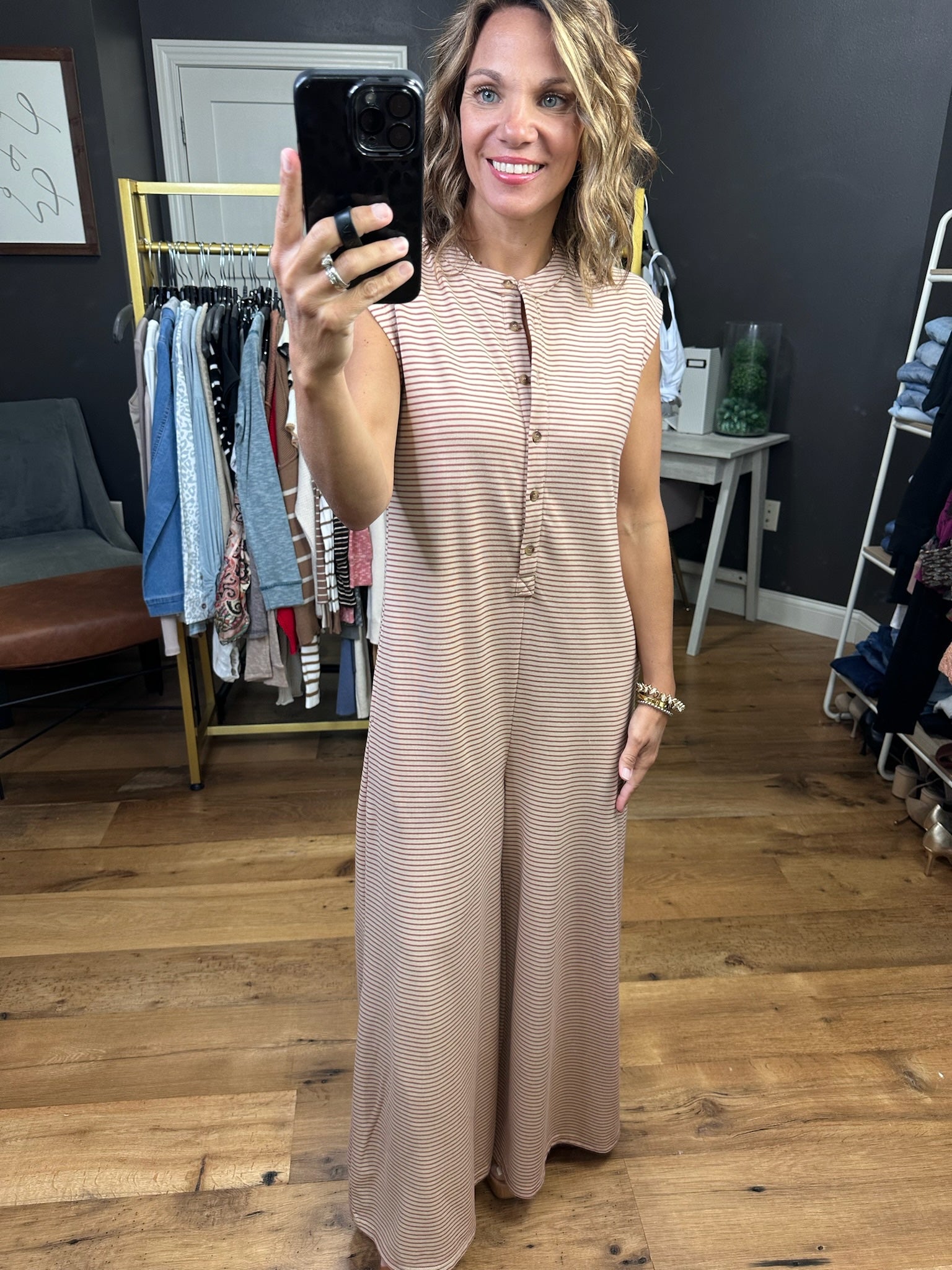 Your Story Wide-Leg Striped Jumpsuit - Multiple Options-Entro-Anna Kaytes Boutique, Women's Fashion Boutique in Grinnell, Iowa